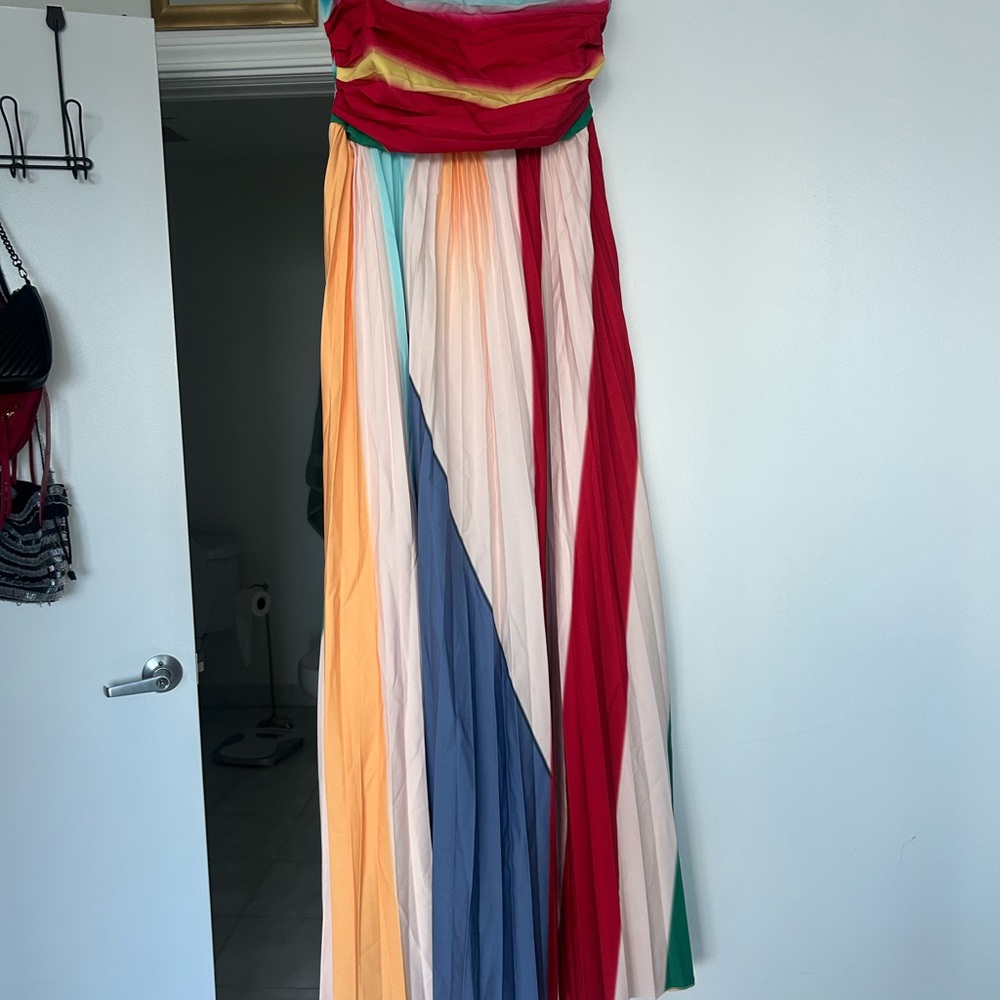 Colorful Strapless Maxi Dress